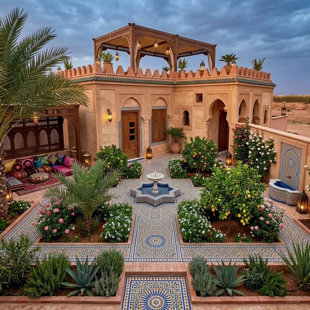 Landscape design in Arabian Courtyard style — Yard by GenRoom AI