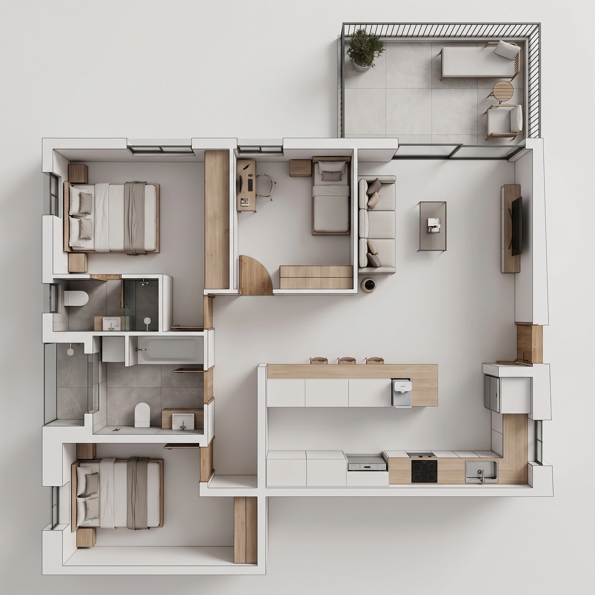 Interior design in Minimalism style — Living Room by GenRoom AI