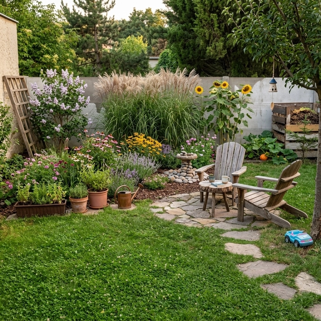 Landscape design in Eco Natural Garden style — Yard by GenRoom AI