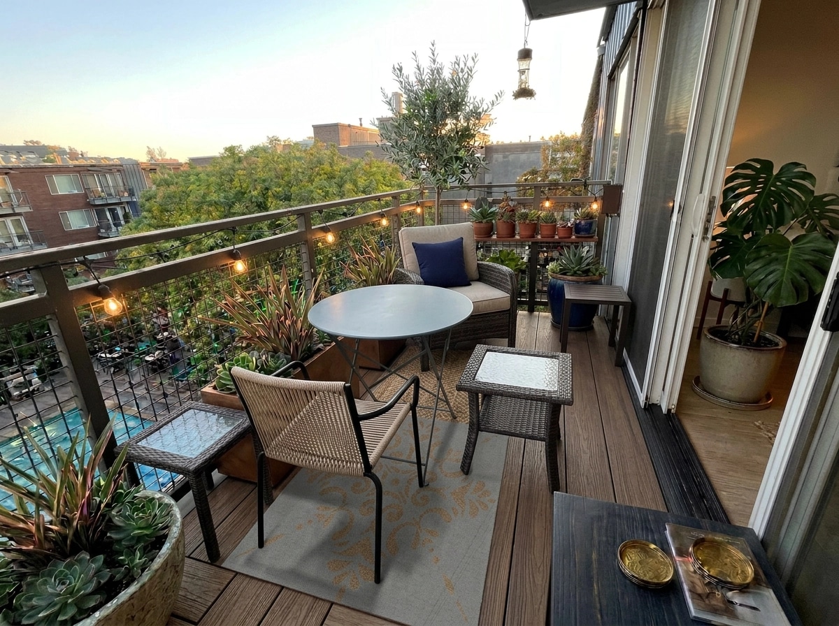 Interior design in Modern Farmhouse style — balcony by GenRoom AI