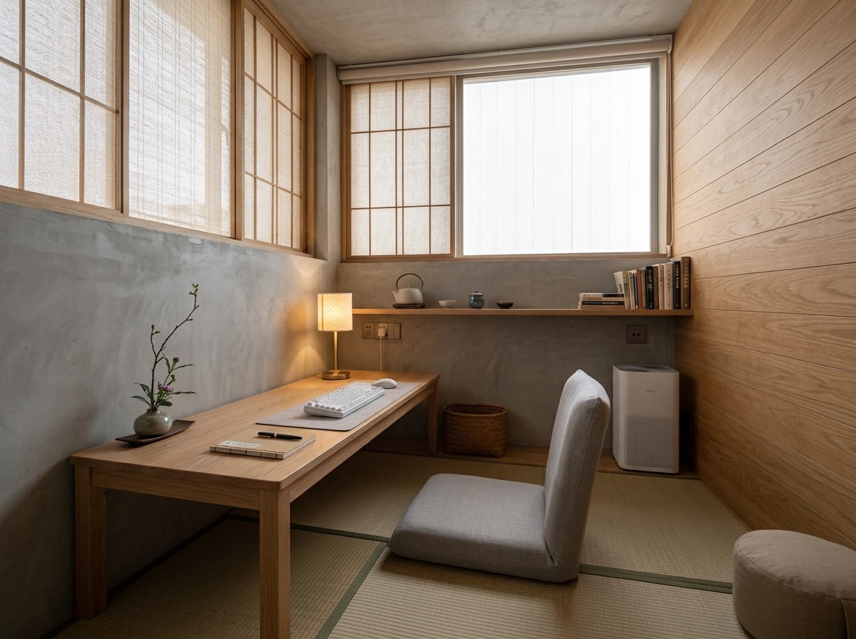 Interior design in Japandi style — Office by GenRoom AI