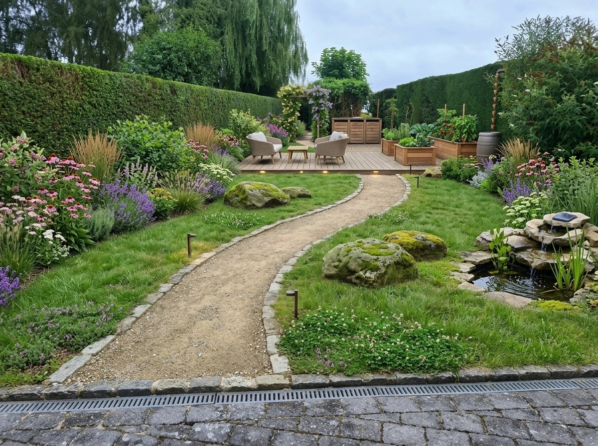 Landscape design in Eco Natural Garden style — Yard by GenRoom AI