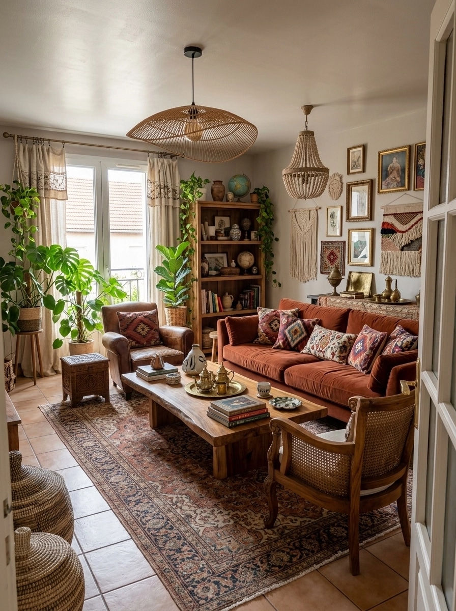 Interior design in Bohemian style — Living Room by GenRoom AI