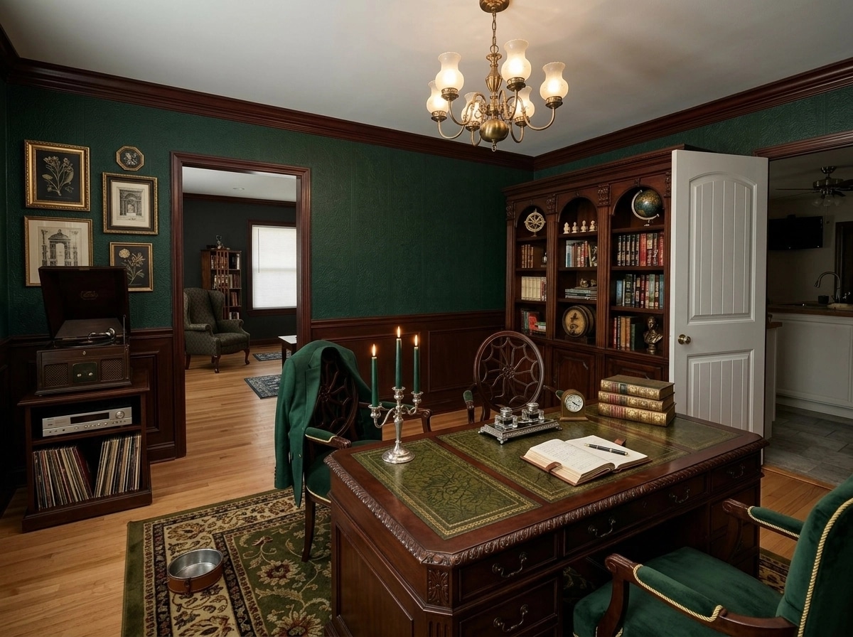 Office interior in British style — photo by GenRoom AI