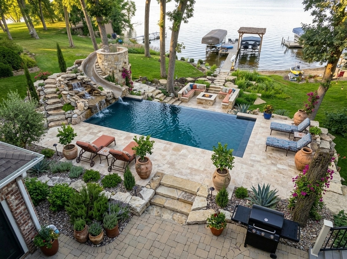 Landscape design in Mediterranean Yard style — Yard by GenRoom AI