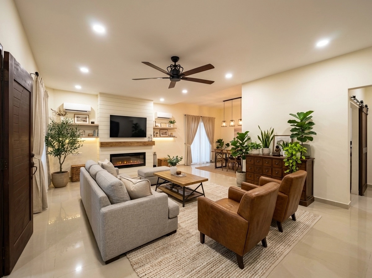 Modern Farmhouse Living Room design — interior photo by GenRoom AI