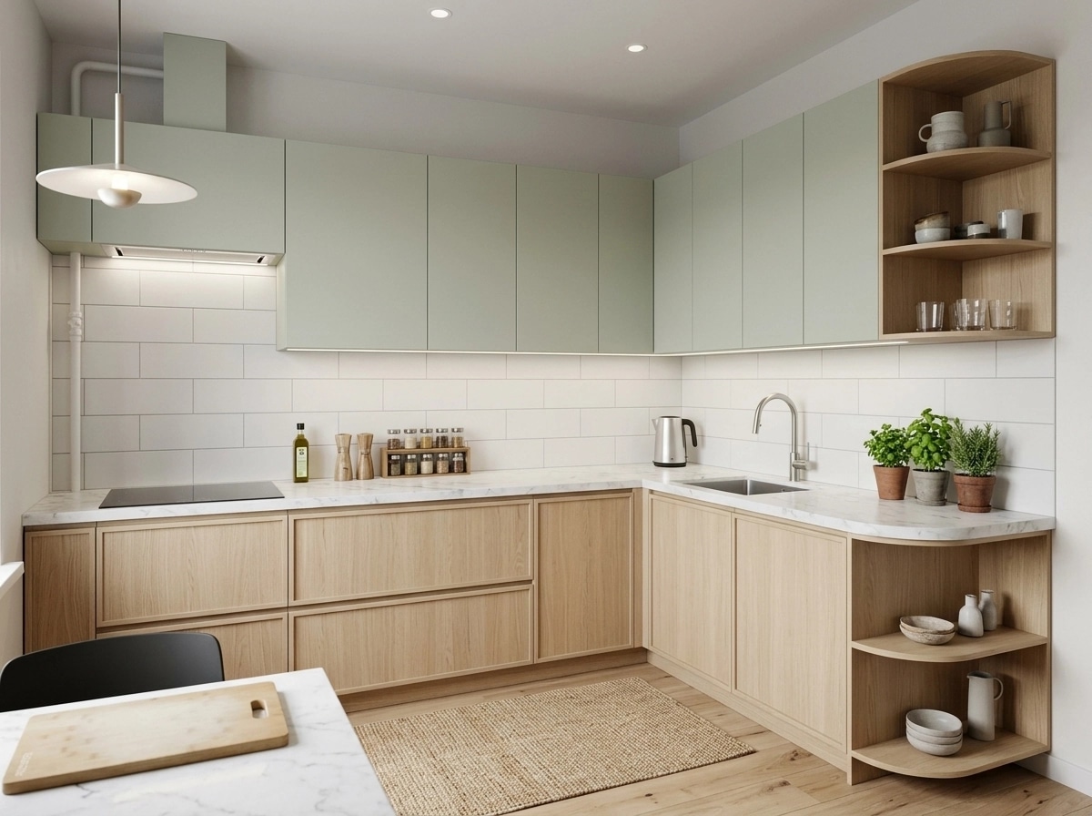 Kitchen interior in Scandinavian style — photo by GenRoom AI