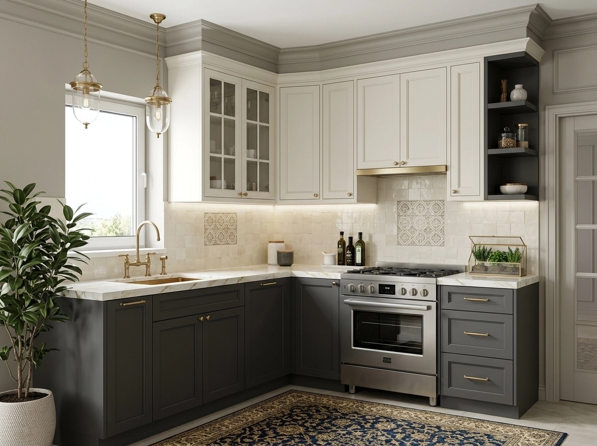Kitchen interior in Transitional style — photo by GenRoom AI