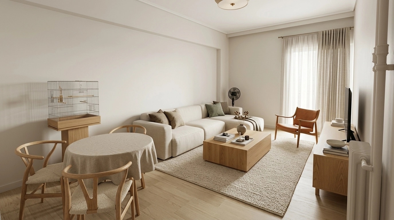 Interior design in Scandinavian style — Living Room by GenRoom AI