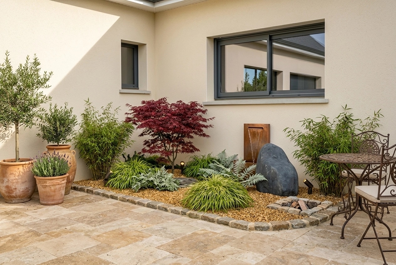 Landscape design in Mediterranean Yard style — Yard by GenRoom AI