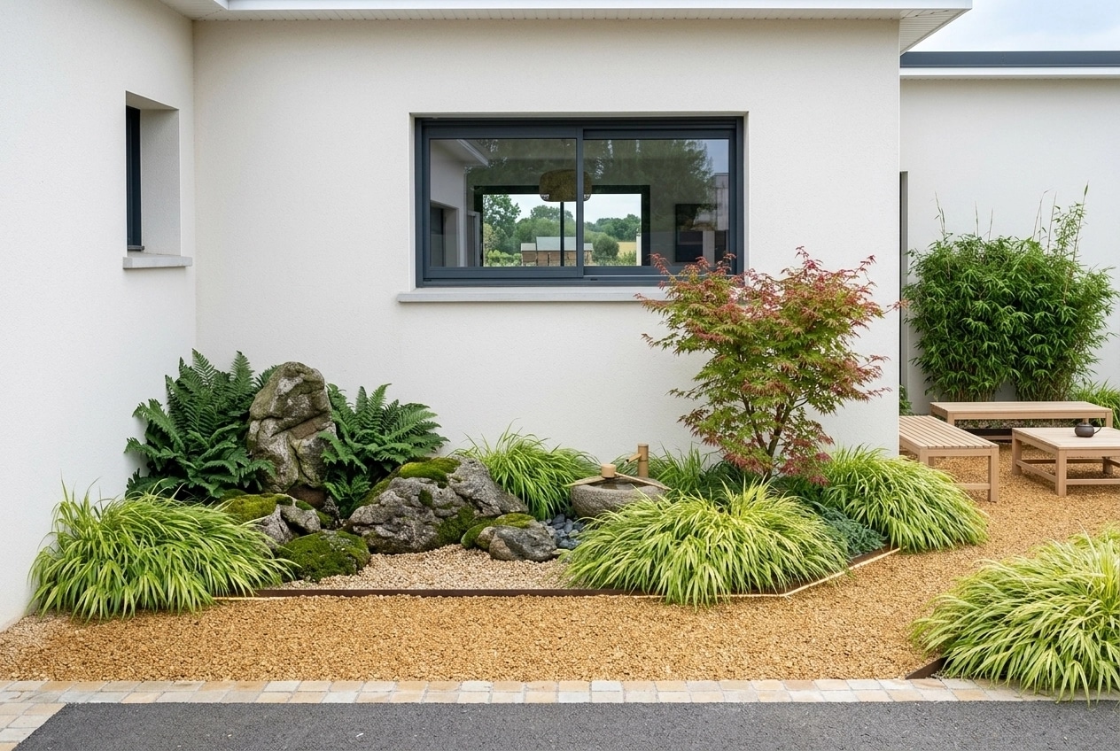 Landscape design in Scandinavian Garden style — Yard by GenRoom AI