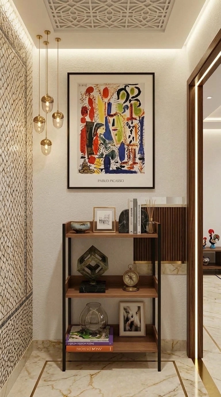 Interior design in Portuguese Modern style — lobby by GenRoom AI