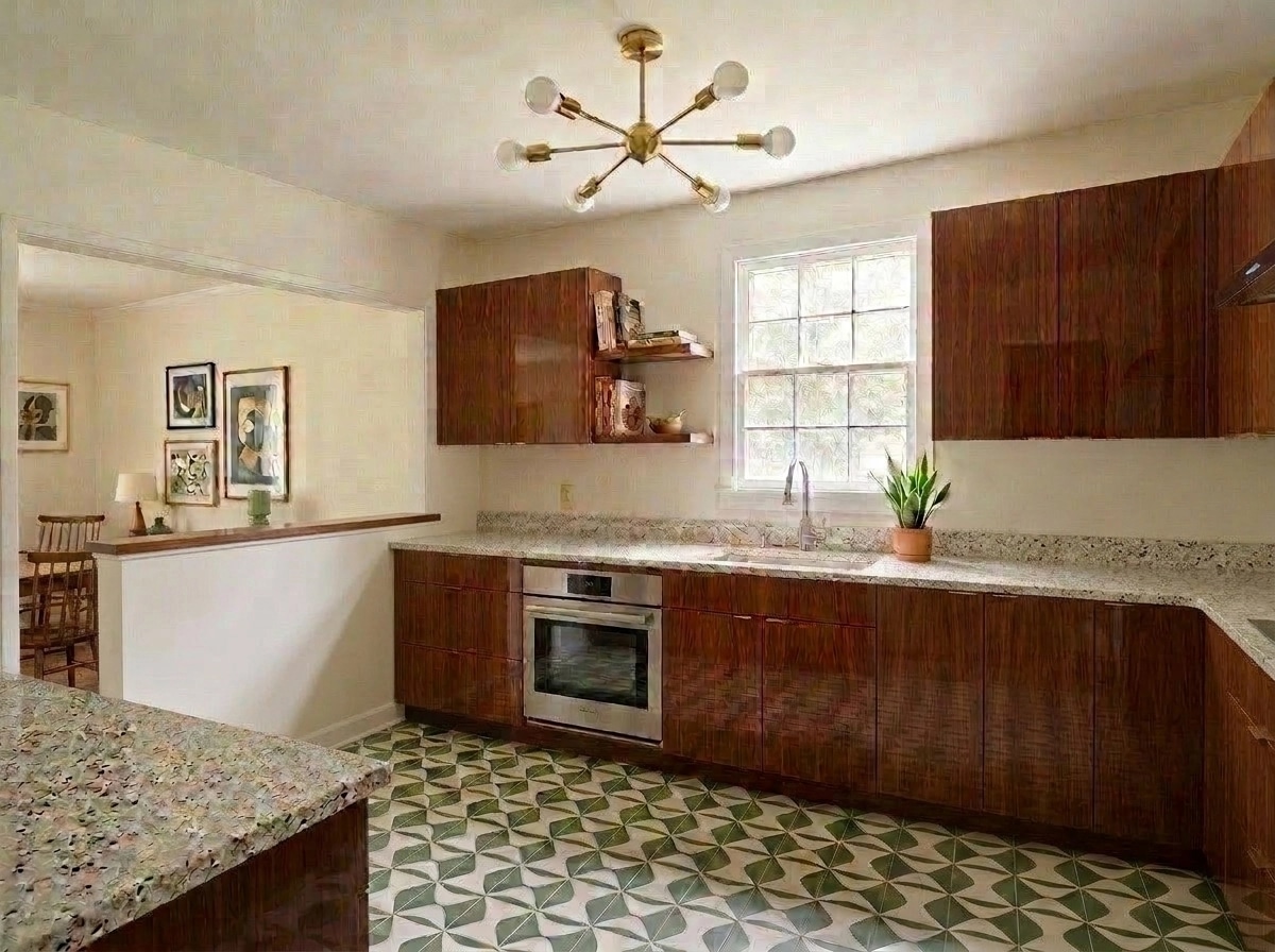 Mid-Century Modern Kitchen design — interior photo by GenRoom AI
