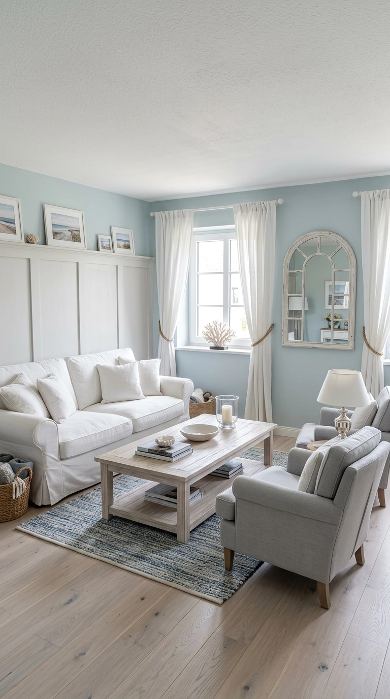 Interior design in Coastal / Hamptons style — Living Room by GenRoom AI