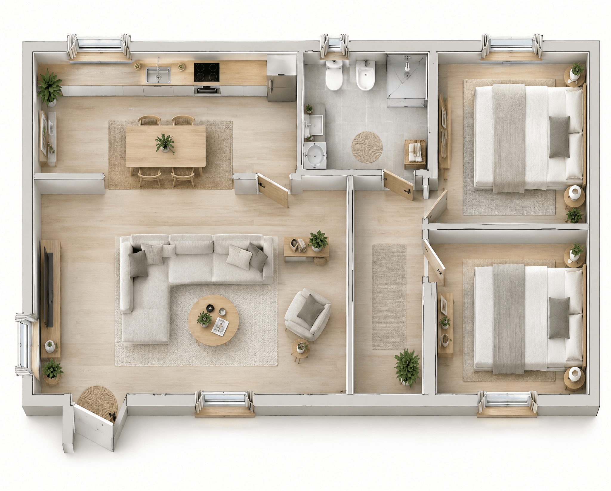 Interior design in Scandinavian style — Living Room by GenRoom AI