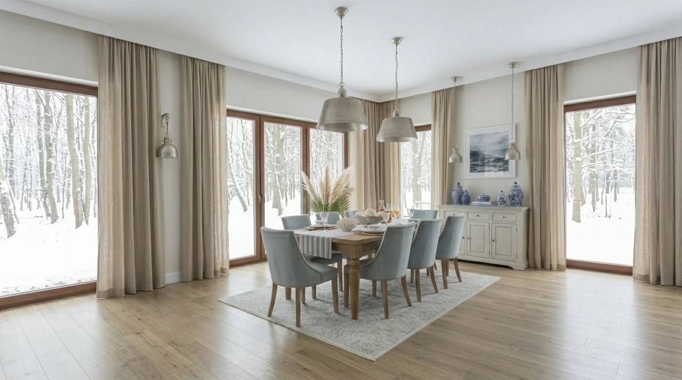 Design de interiores em estilo Coastal / Hamptons — dining_room por GenRoom AI