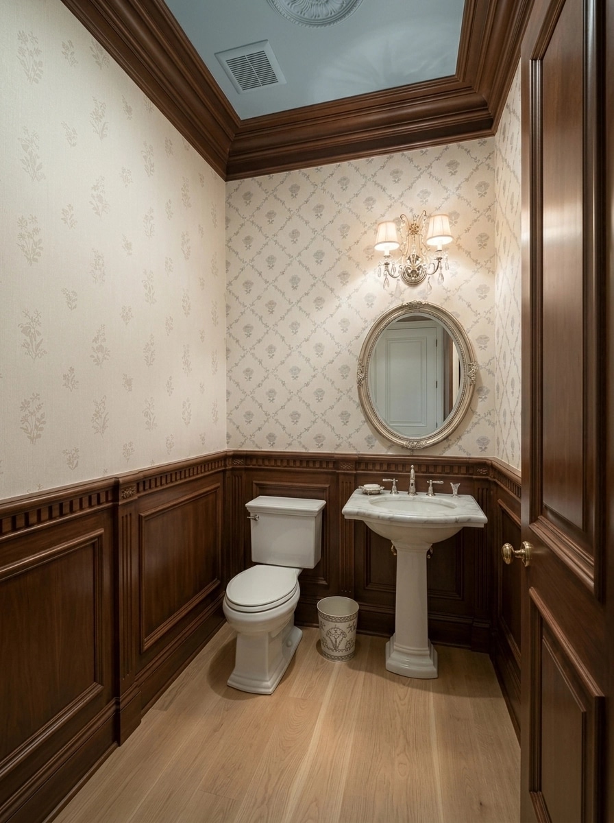 Bathroom interior in Neoclassic style — photo by GenRoom AI
