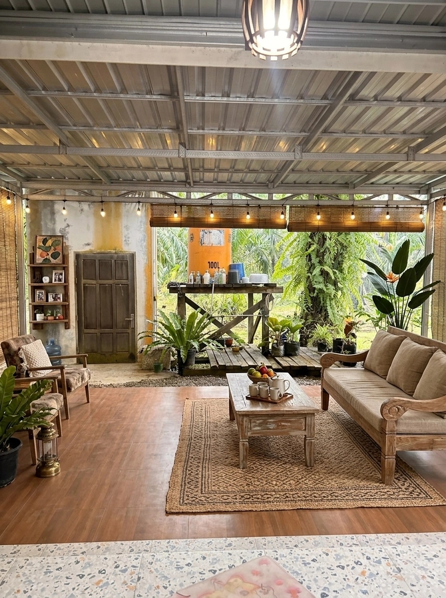 Interior design in Rustic style — terrace by GenRoom AI