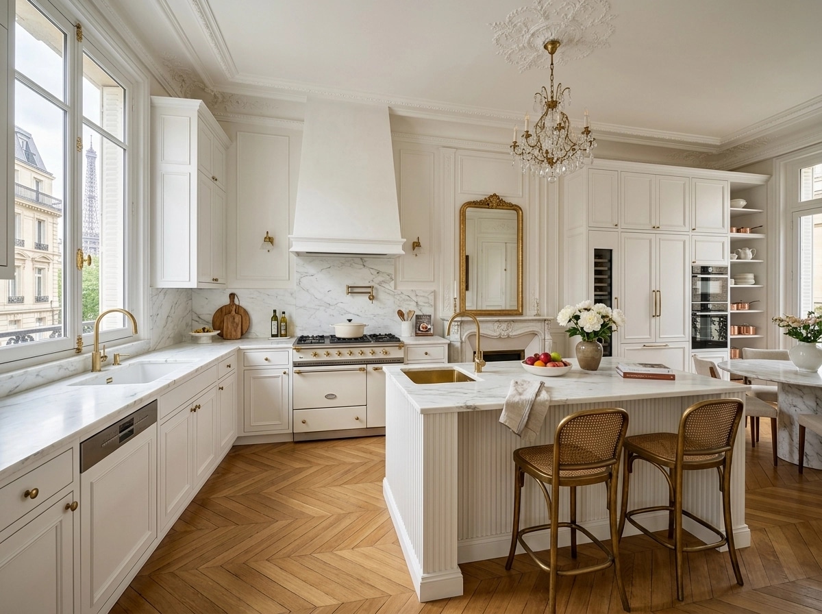 French Parisian Kitchen design — interior photo by GenRoom AI