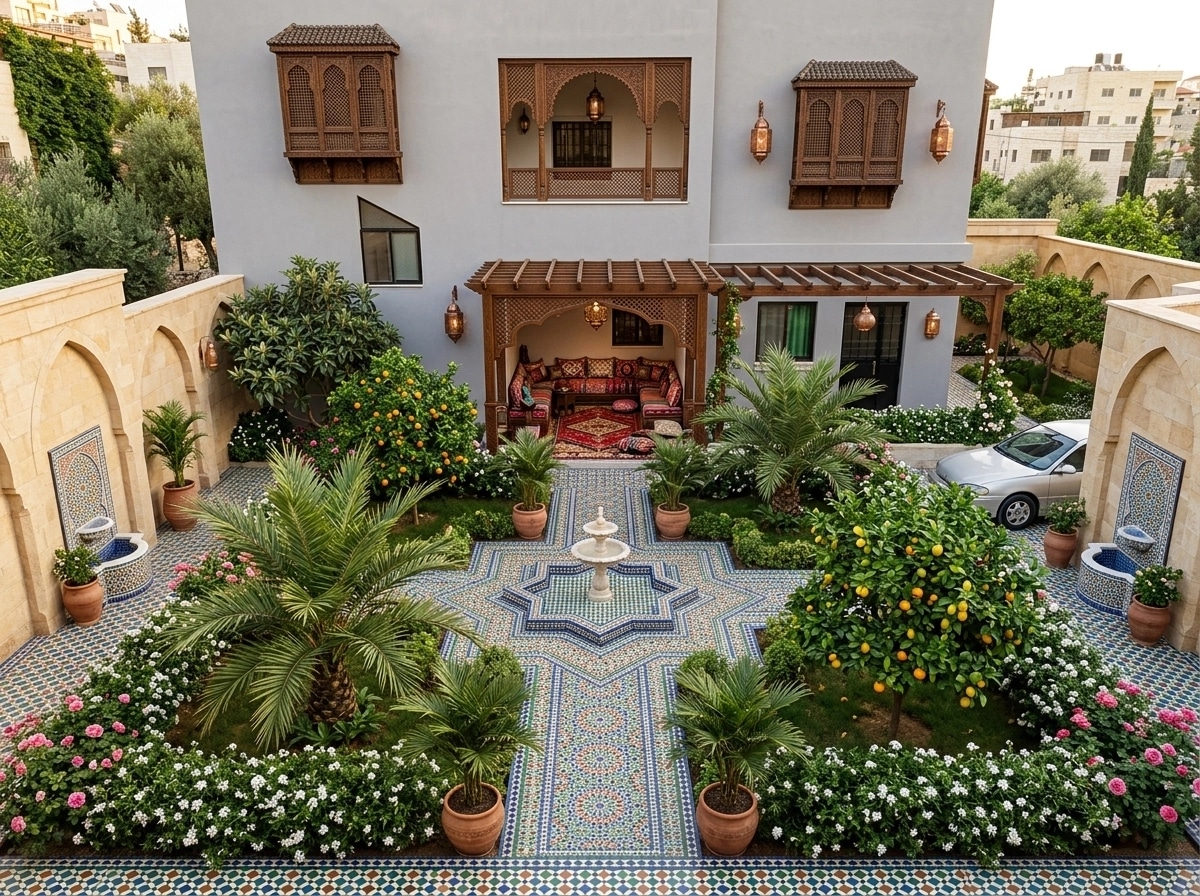 Landscape design in Arabian Courtyard style — Yard by GenRoom AI