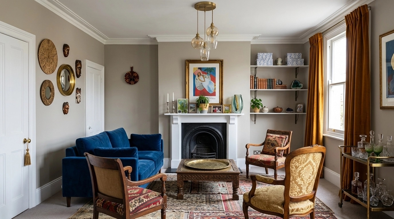 Design d'intérieur en style Eclectic — Salon par GenRoom AI