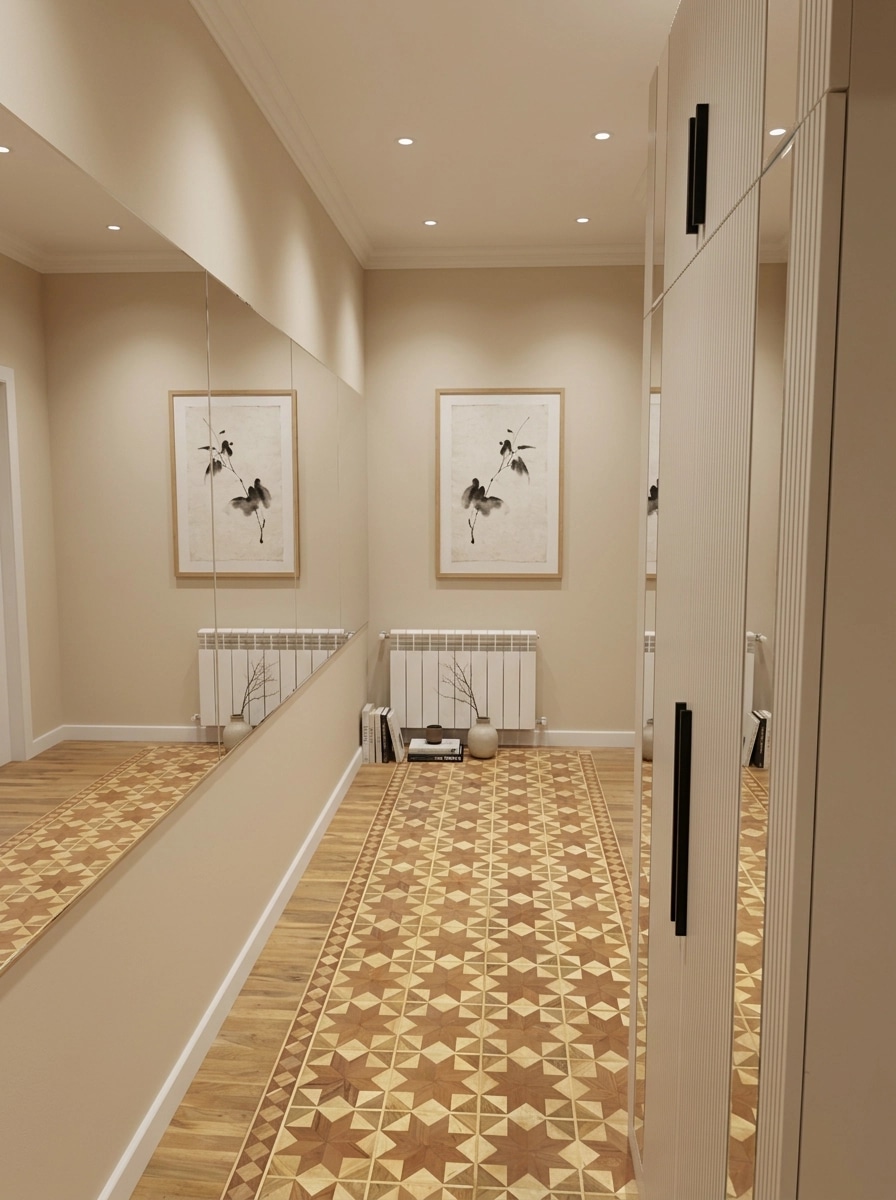 Hallway interior in Japandi style — photo by GenRoom AI