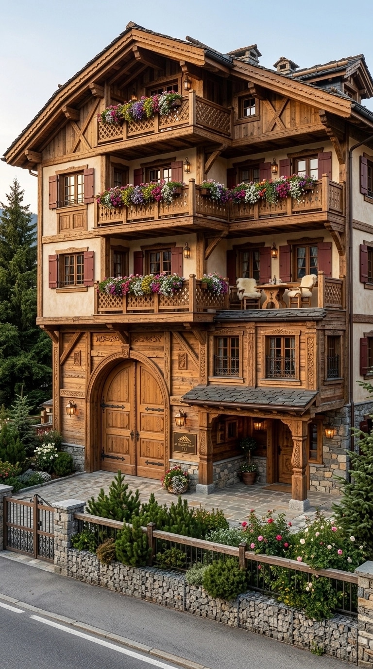 Facade design in Chalet Facade style — photo by GenRoom AI