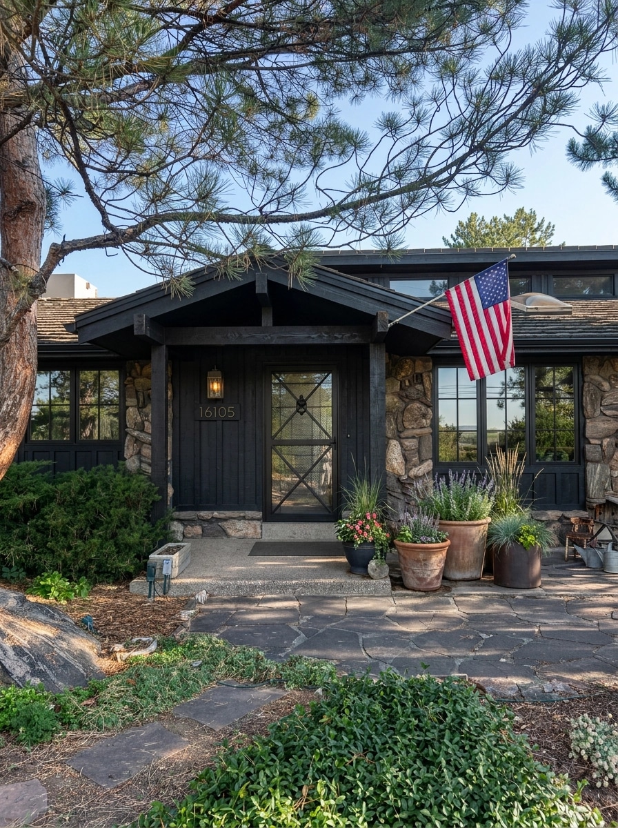 Facade design in Barnhouse Facade style — photo by GenRoom AI