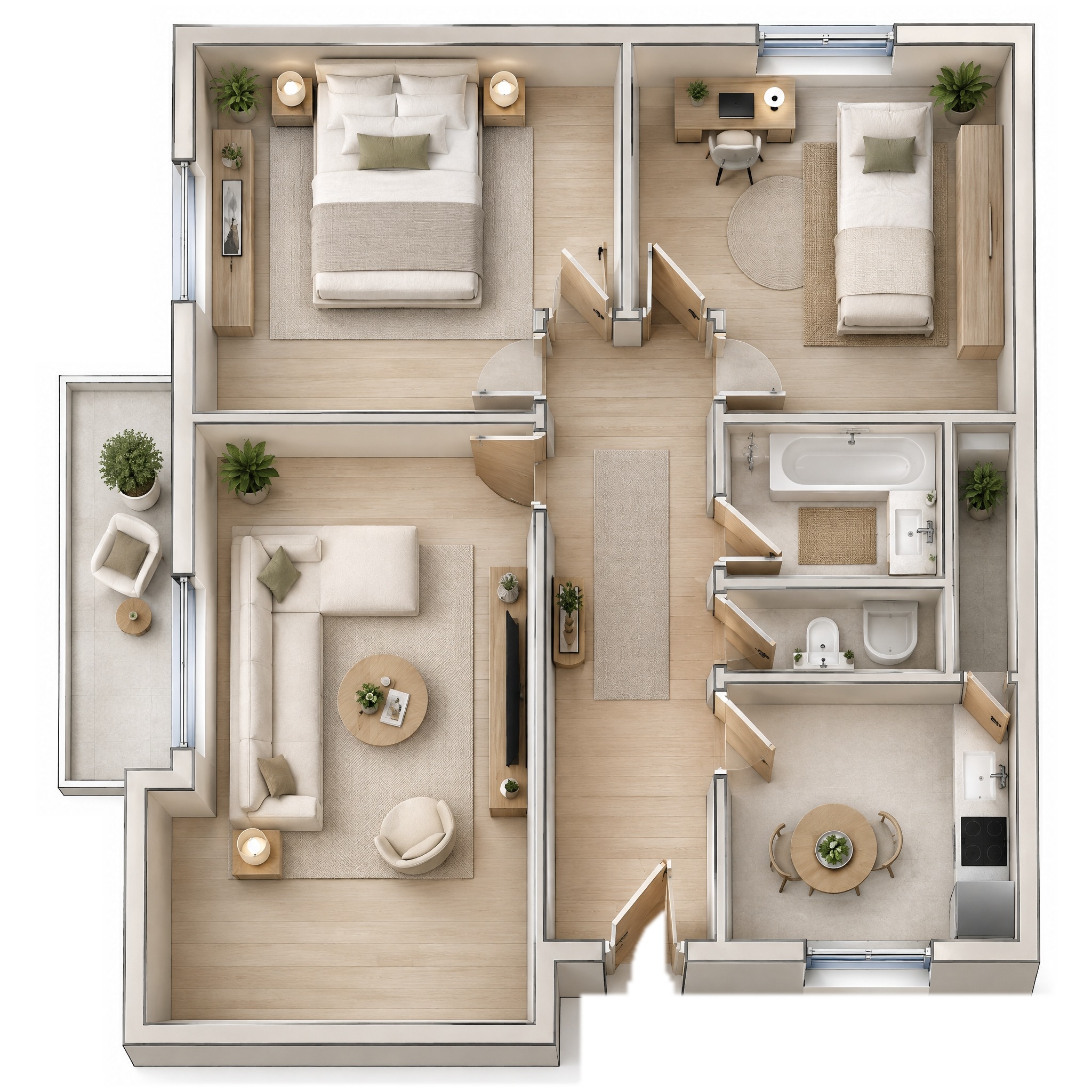 Interior design in Minimalism style — Living Room by GenRoom AI
