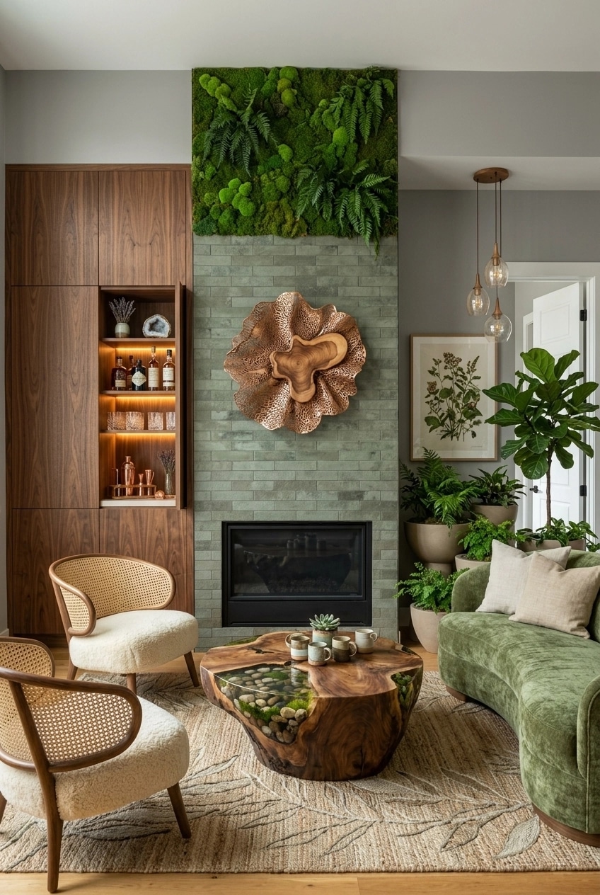 Interior design in Biophilic style — Living Room by GenRoom AI