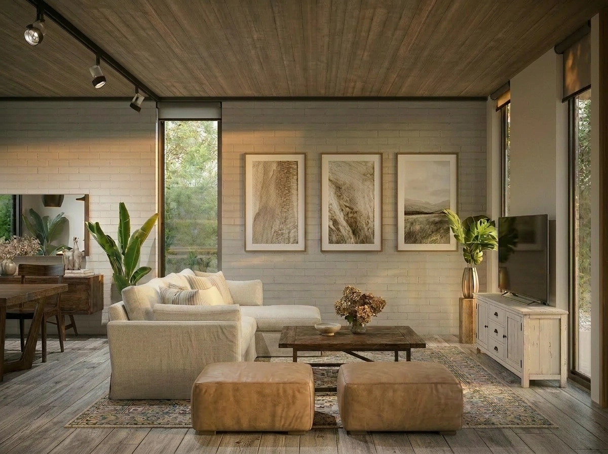 Modern Farmhouse Living Room design — interior photo by GenRoom AI
