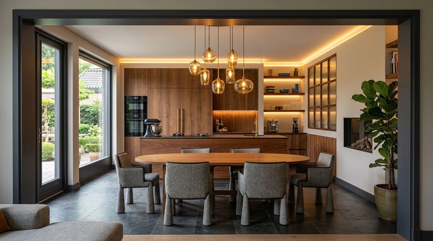 Mid-Century Modern Kitchen design — interior photo by GenRoom AI