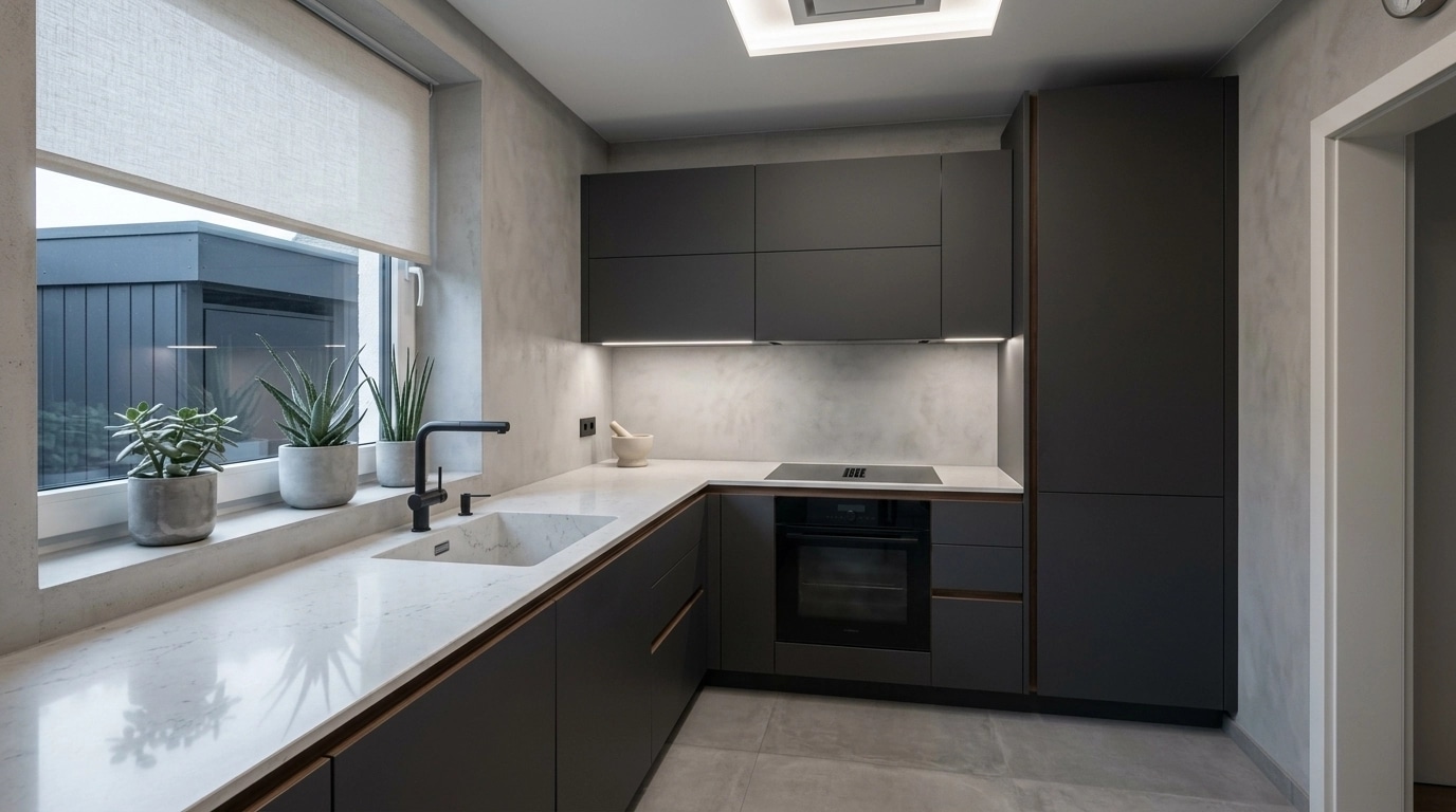 Minimalism Kitchen design — interior photo by GenRoom AI