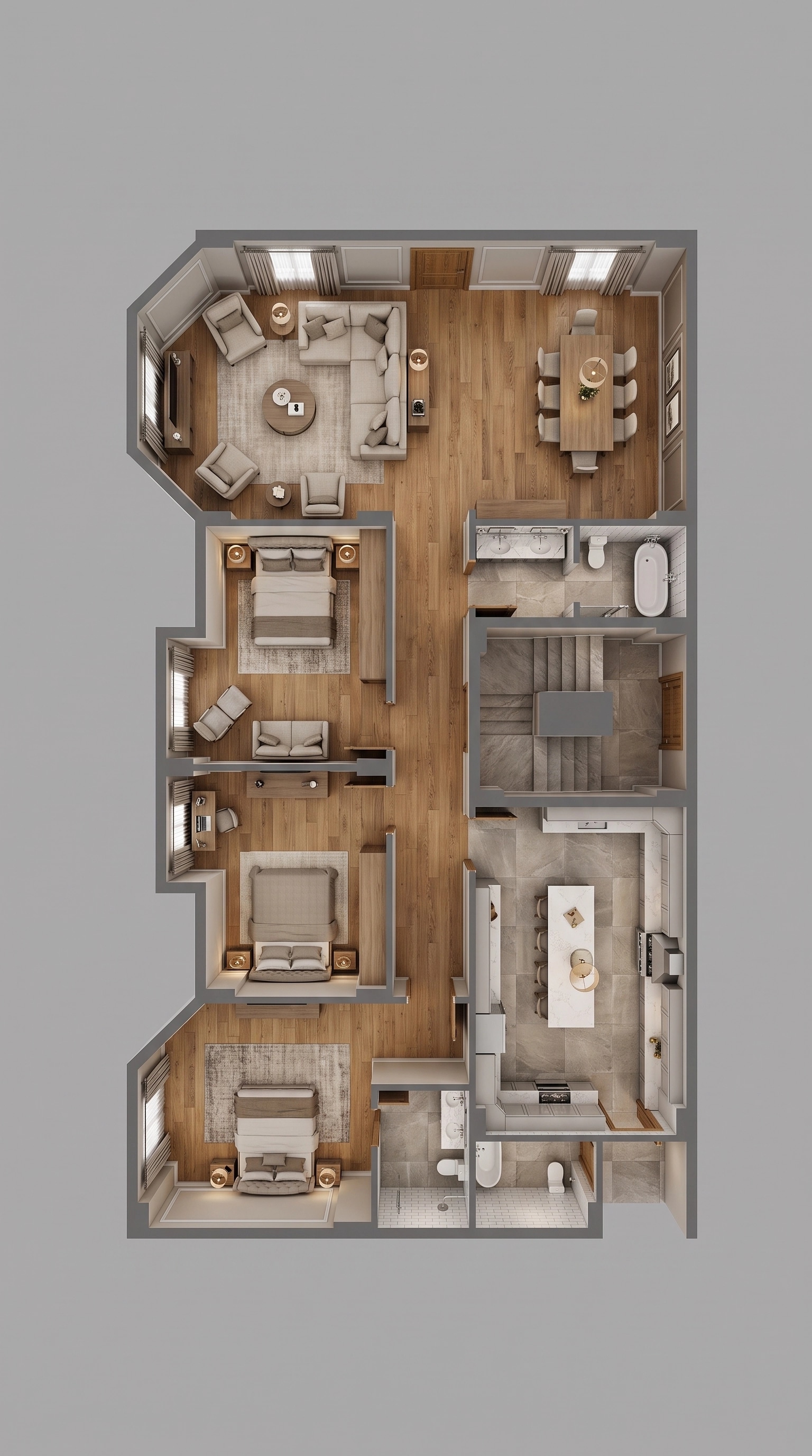 Transitional Living Room design — interior photo by GenRoom AI