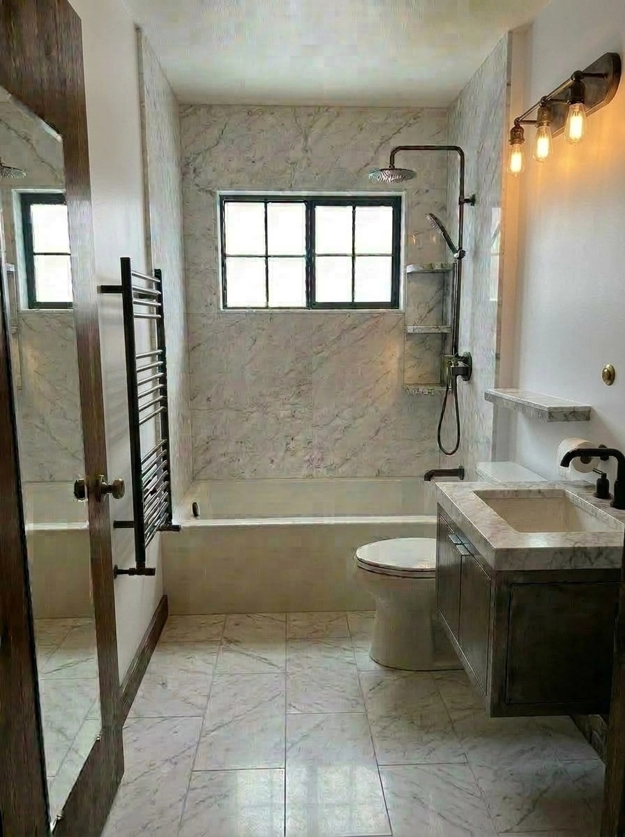 Interior design in Loft / Industrial style — Bathroom by GenRoom AI