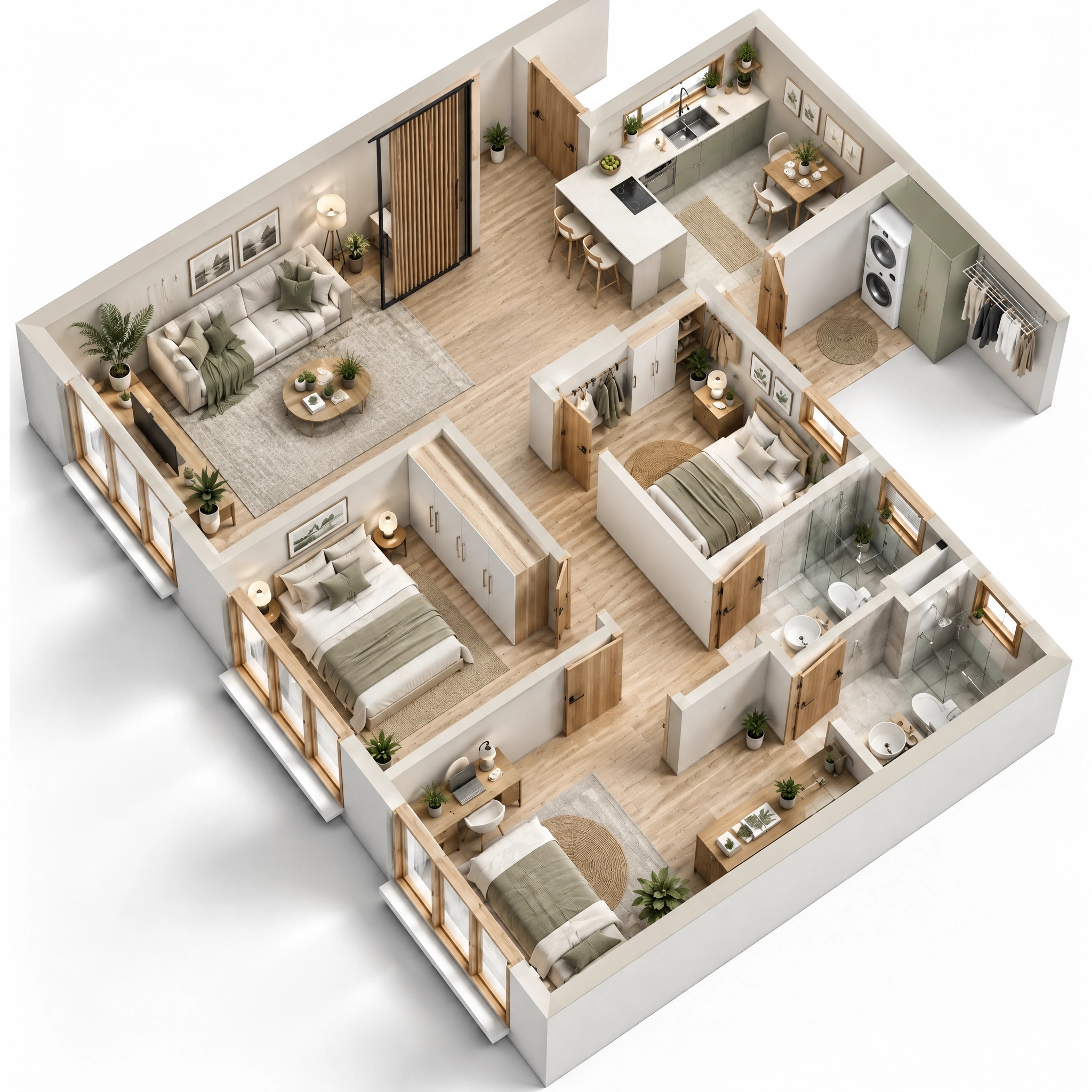 Interieurontwerp in Scandinavian-stijl — Woonkamer door GenRoom AI