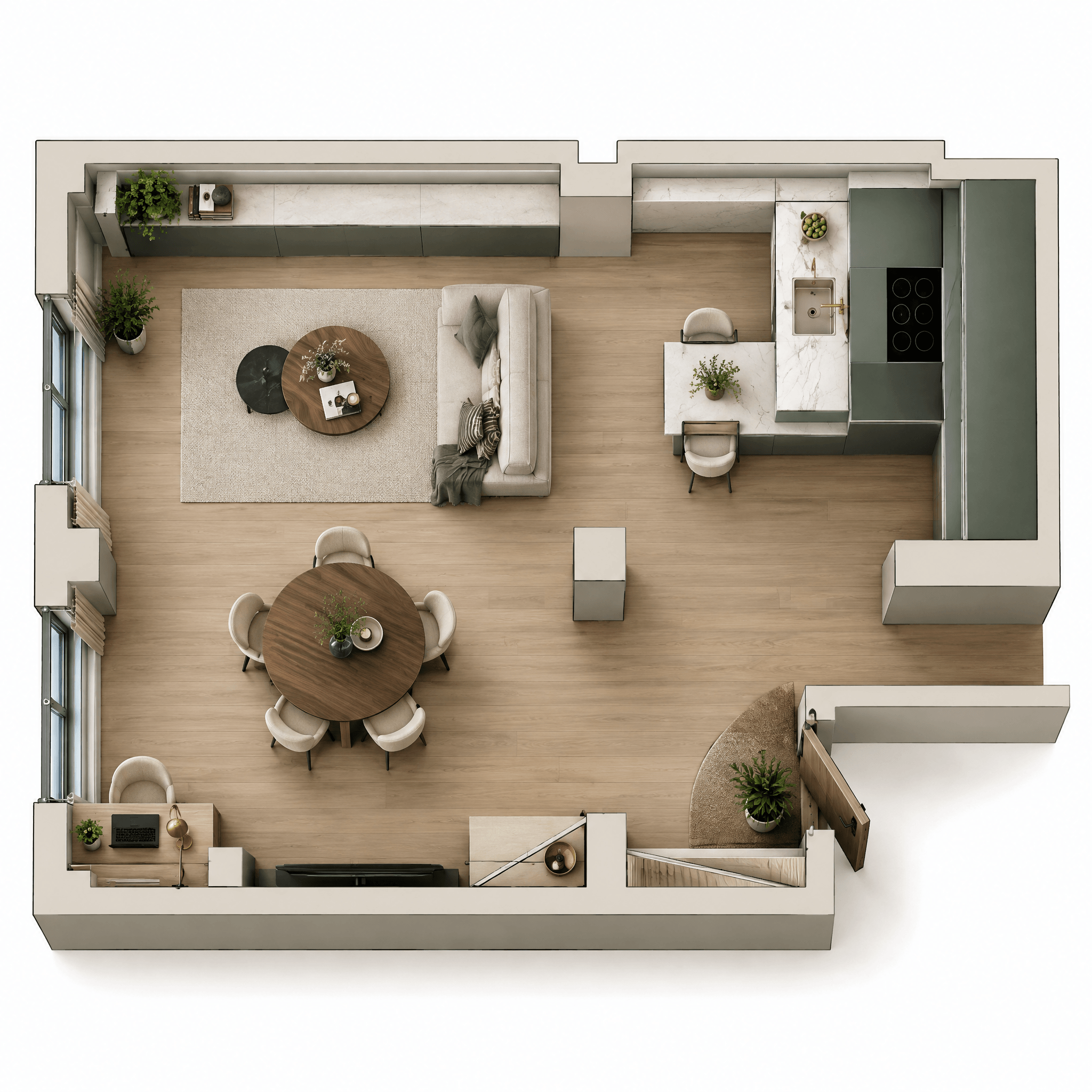 Interior design in Contemporary style — Living Room by GenRoom AI