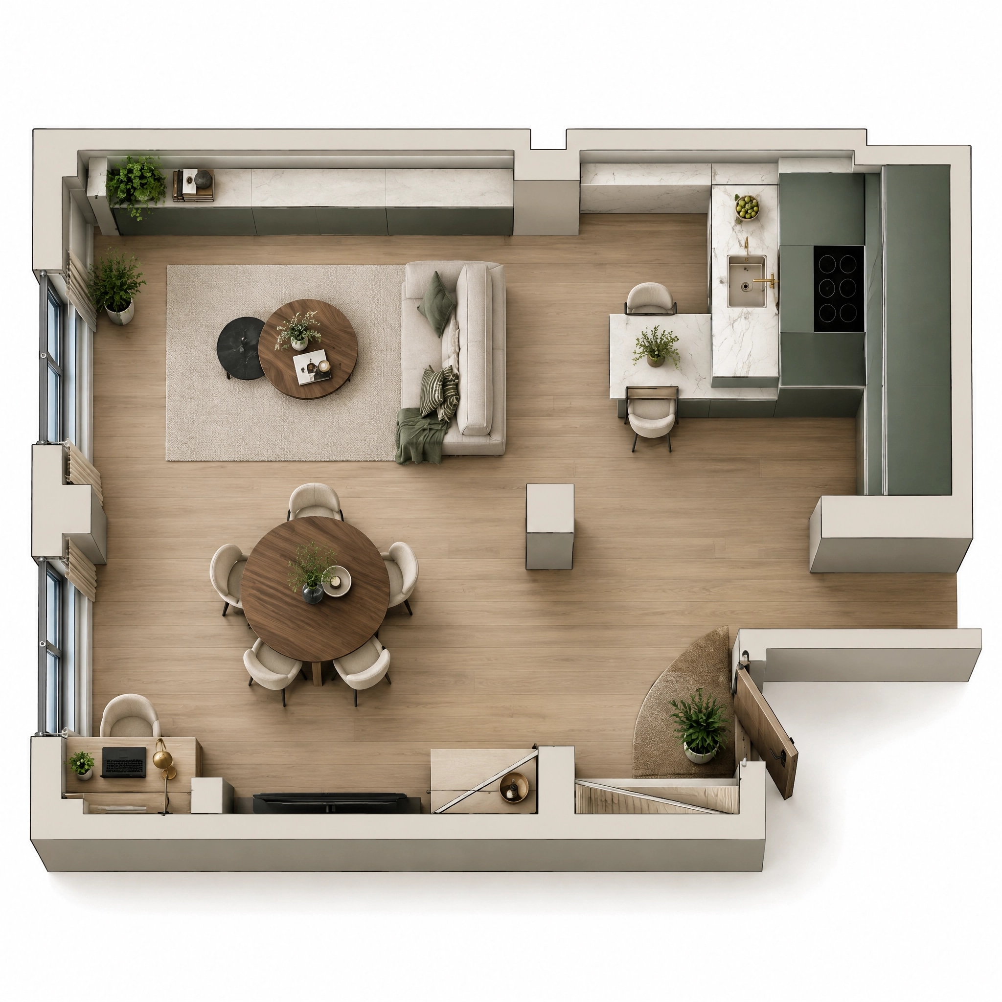 Interior design in Contemporary style — Living Room by GenRoom AI
