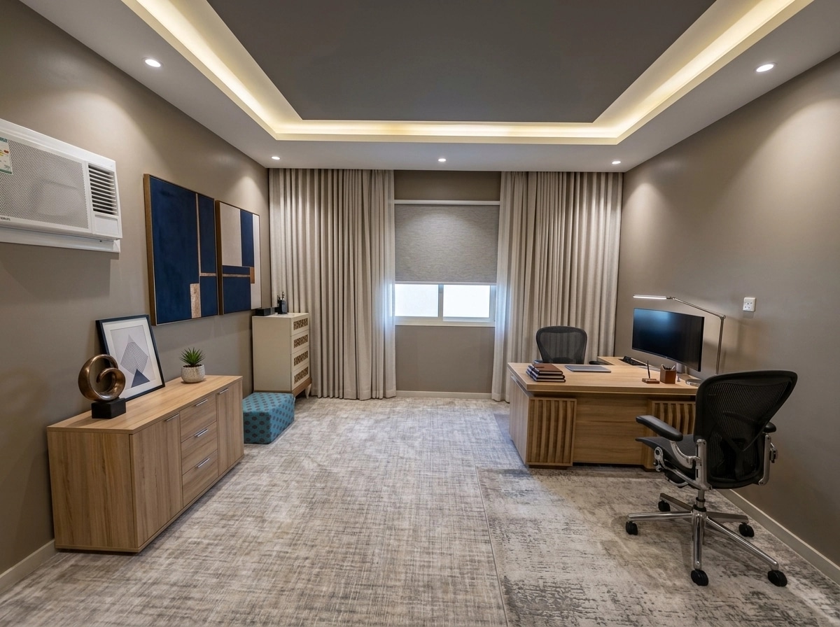 Office interior in Contemporary style — photo by GenRoom AI