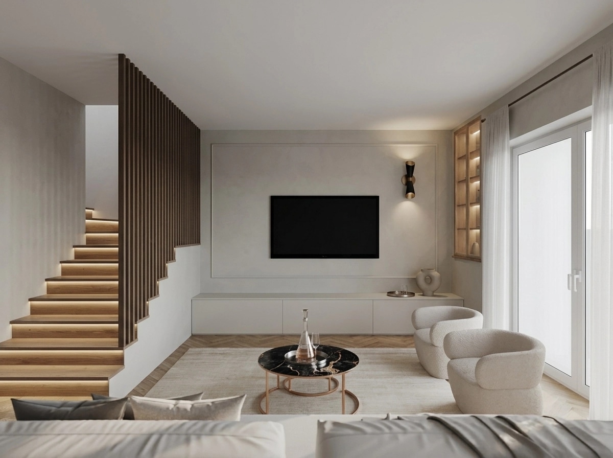 Interior design in Minimalism style — Living Room by GenRoom AI