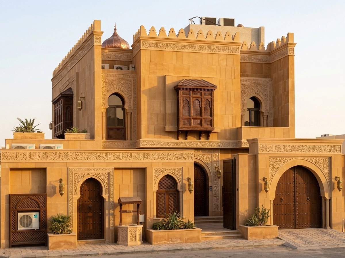 Arabian Facade Facade design — facade photo by GenRoom AI