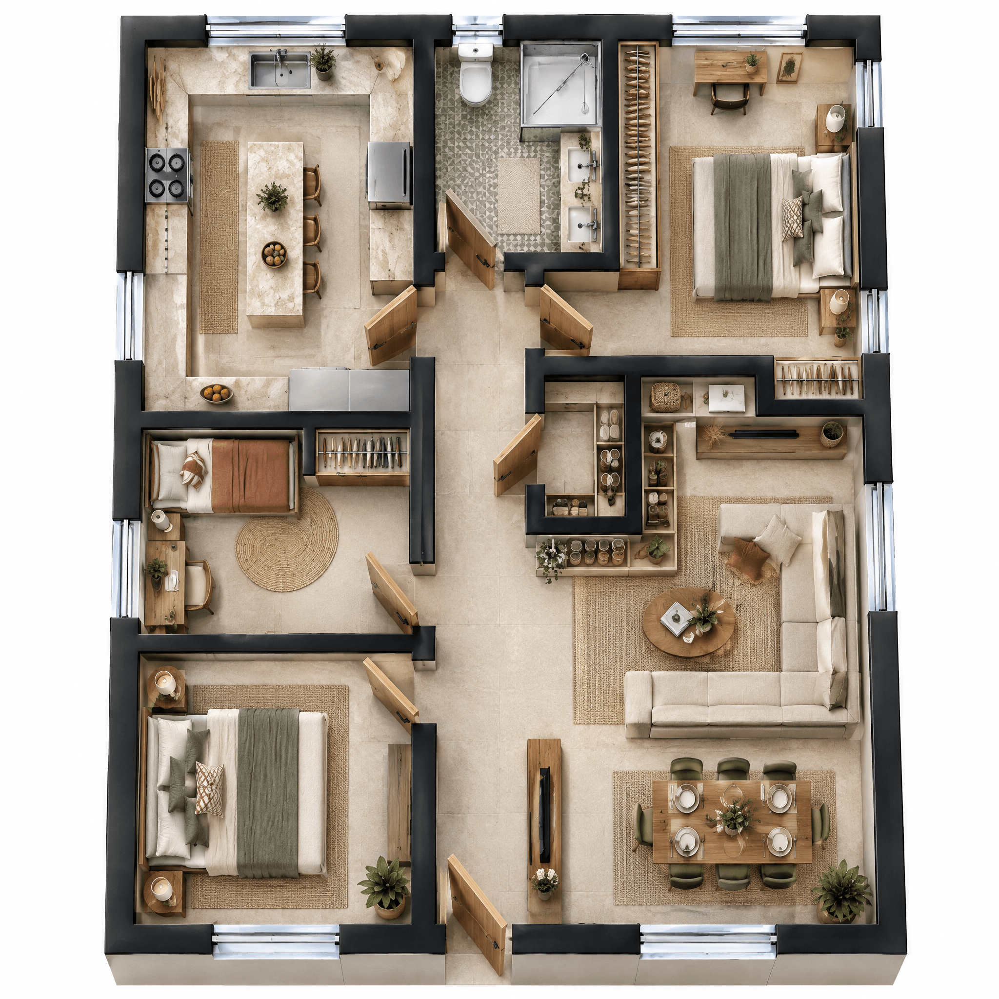 Design d'intérieur en style Portuguese Modern — Salon par GenRoom AI