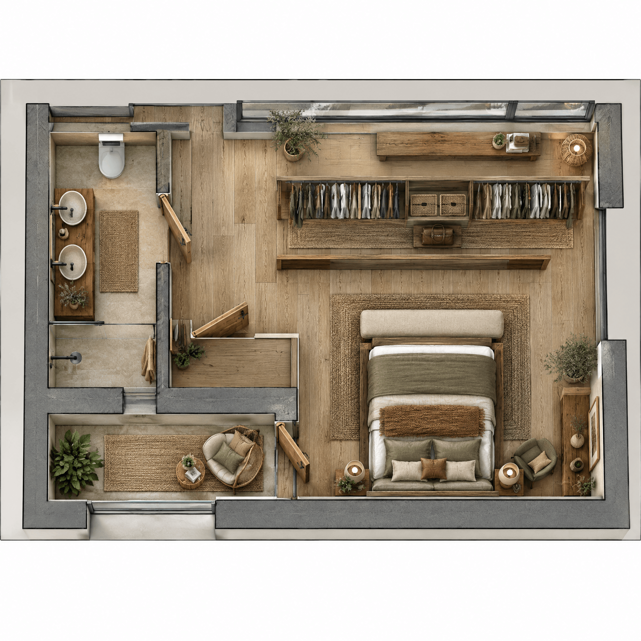 Interior design in Rustic style — Living Room by GenRoom AI