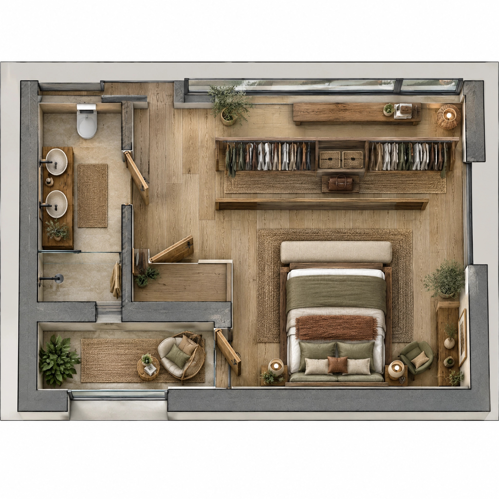 Rustic Living Room design — interior photo by GenRoom AI
