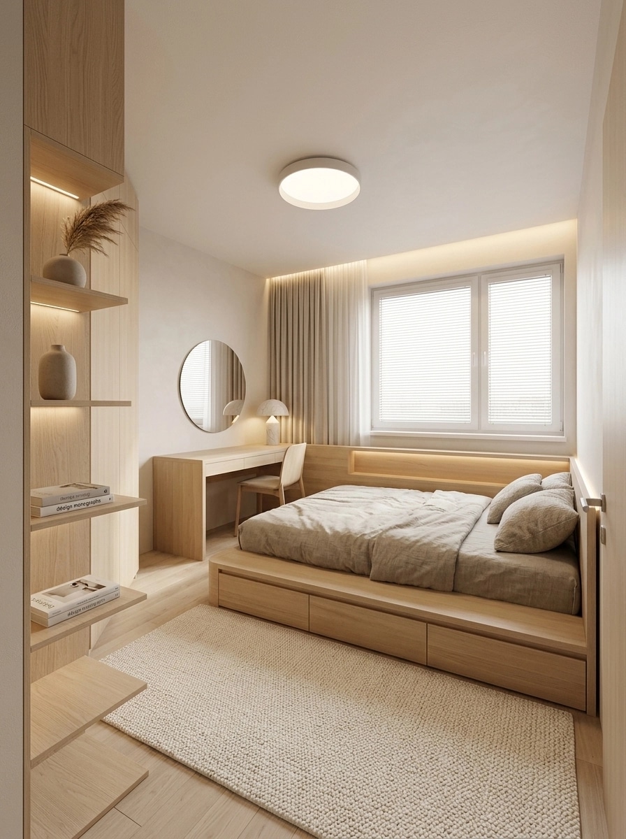 Minimalism Bedroom design — interior photo by GenRoom AI