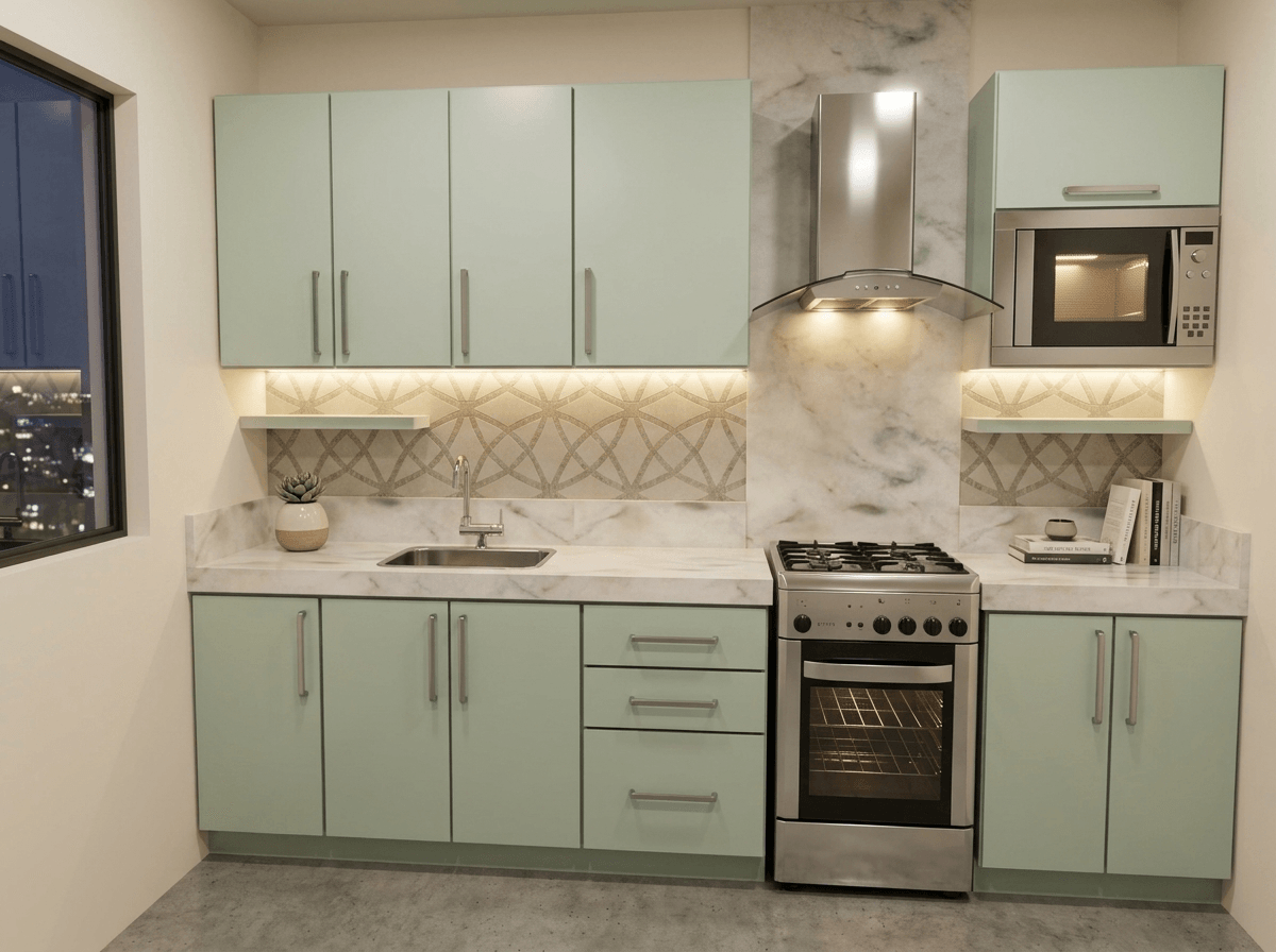 Kitchen interior in Contemporary style — photo by GenRoom AI