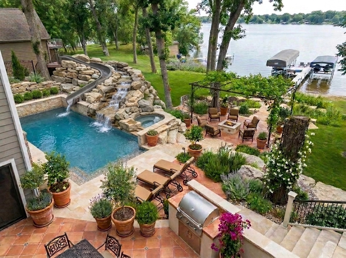 Landscape design in Mediterranean Yard style — Yard by GenRoom AI