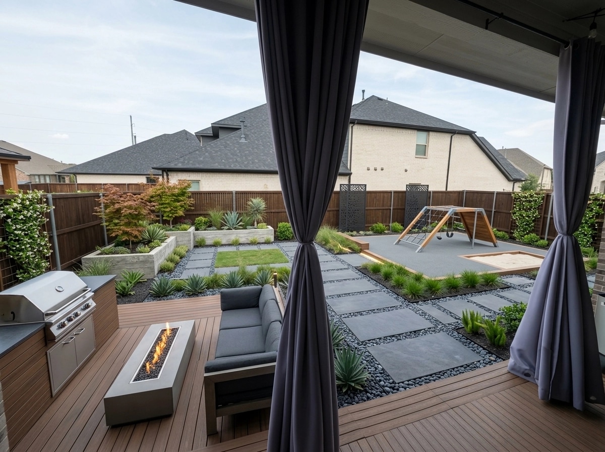 Landscape design in Contemporary Yard style — Yard by GenRoom AI