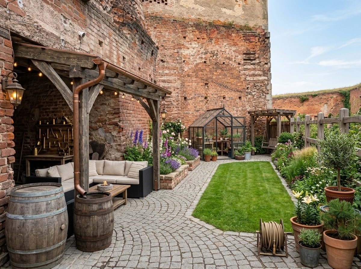 Country Rustic Garden Yard design — yard photo by GenRoom AI