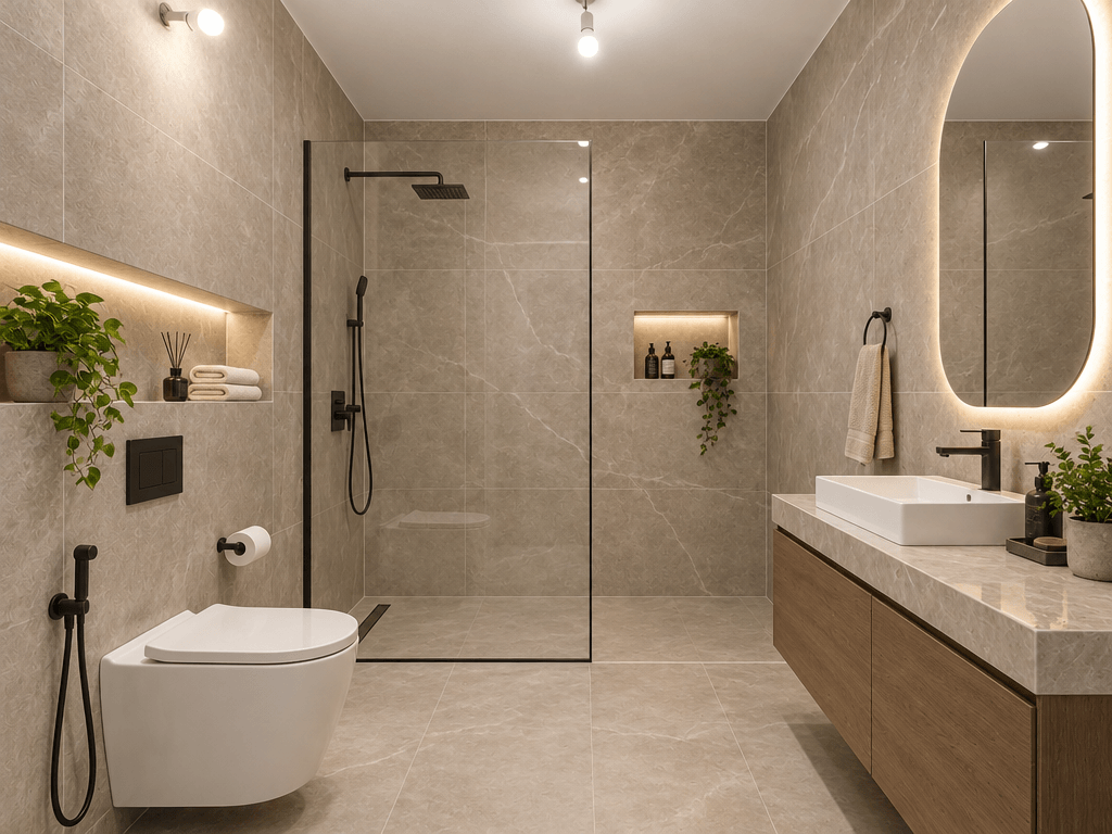Contemporary Bathroom design — interior photo by GenRoom AI
